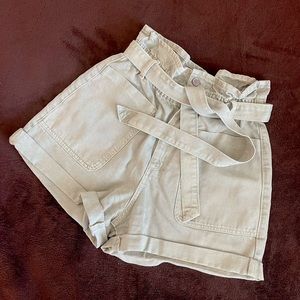 Zara high waisted belted shorts